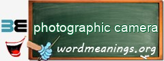 WordMeaning blackboard for photographic camera